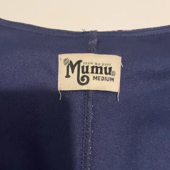 Show Me Your Mumu Kylie Mini Dress Women’s Size Medium Floral Print Blue Purple - Picture 3 of 3